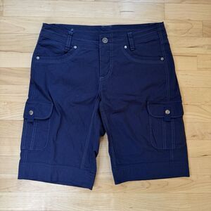 KUHL Shorts Womens 8 Splash 11" Bermuda Cargo Stretch Walking Hiking Dark Blue